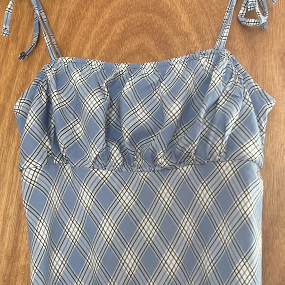 Hollister XS sundress in Carolina blue/white plaid. Like new! - Picture 4 of 5